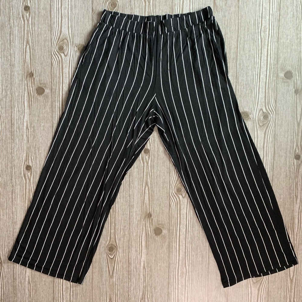 High Waist Pull on Wide Leg Pants Large